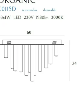 Best Sale Chromowana lampa sufitowa Ø60cm MX C0115D ORGANIC PL | Kaja Żyrandole Nowoczesne