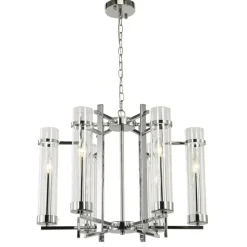 Best Chromowana lampa wisząca z kloszami PND-31186-6A-CH ASPEN | Kaja Żyrandole Nowoczesne