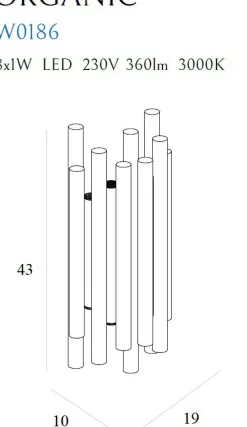 Sklep Kaja Chromowana, stylowa lampa ścienna LED MX W0186 ORGANIC | Kaja