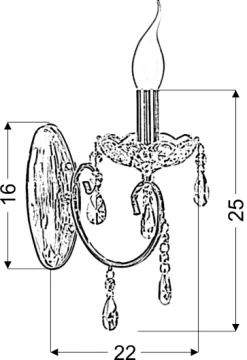Sklep Kaja owany kinkiet w stylu świecznika 21-96121 AURORA | Kaja