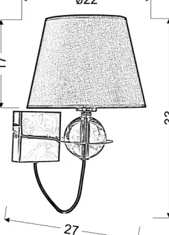 Sklep Kaja Chromowany kinkiet z beżowym abażurem 21-29515 TESORO | Kaja