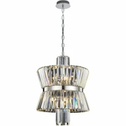 Best Chromowany, kryształowy żyrandol do salonu ML0404 AURELIA | Kaja Żyrandole Nowoczesne