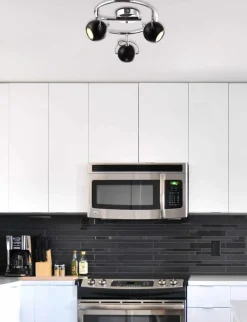 Store Chromowany plafon ze spotami K-8002/3G BK SALVA BLACK | Kaja Żyrandole Nowoczesne