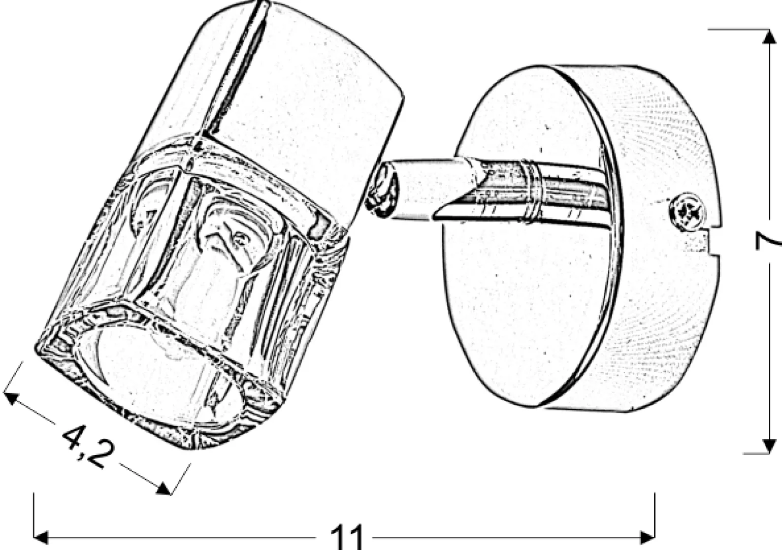 Sklep Kaja owany reflektorek ścienny 91-19229 z serii DIAMENT | Kaja
