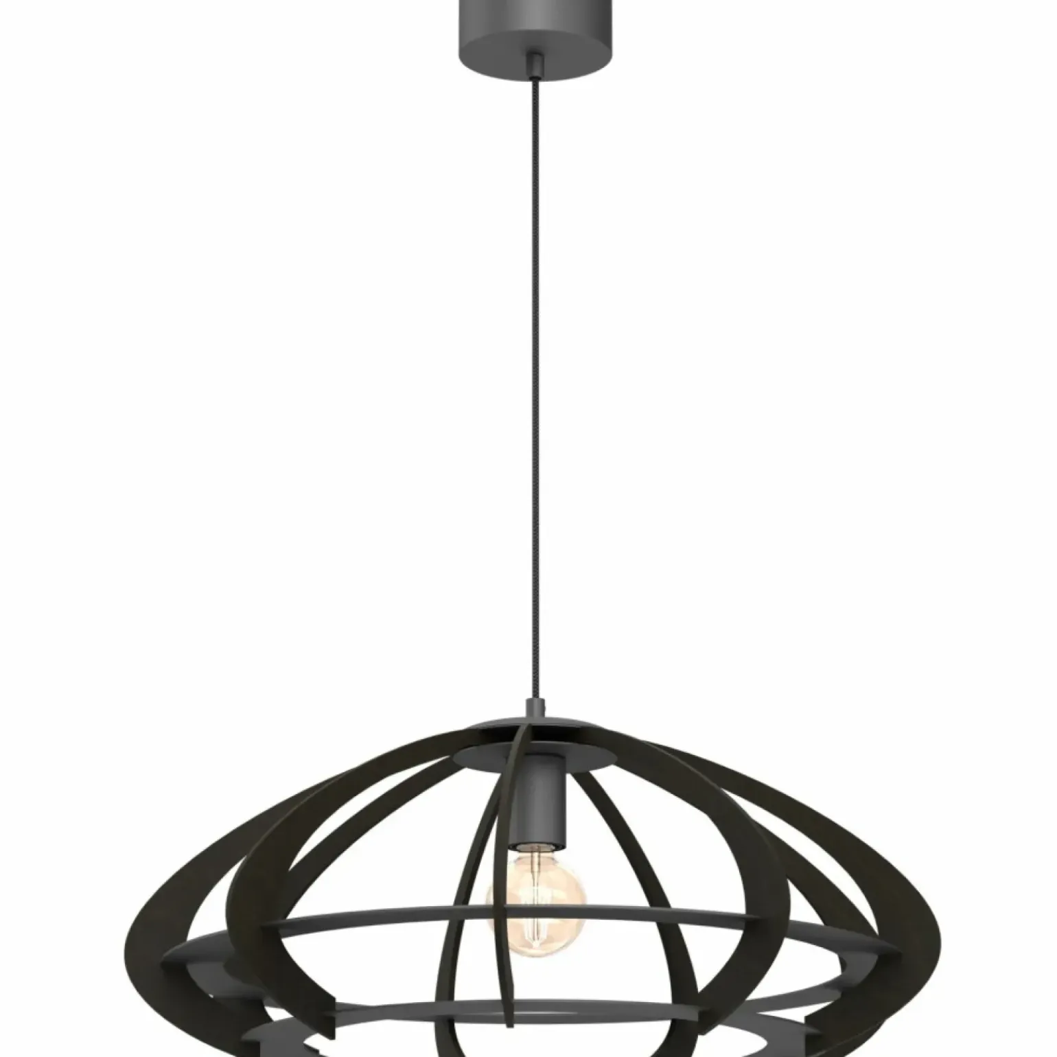 Best Ciemna, szara lampa wisząca z drewnem LX 9953 OREBO | Kaja Oświetlenie Żyrandole Nowoczesne