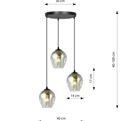 Cheap Ciemne klosze na okrągłej podsufitce 680/3PREM ISTAR PREMIUM | Kaja Żyrandole Nowoczesne