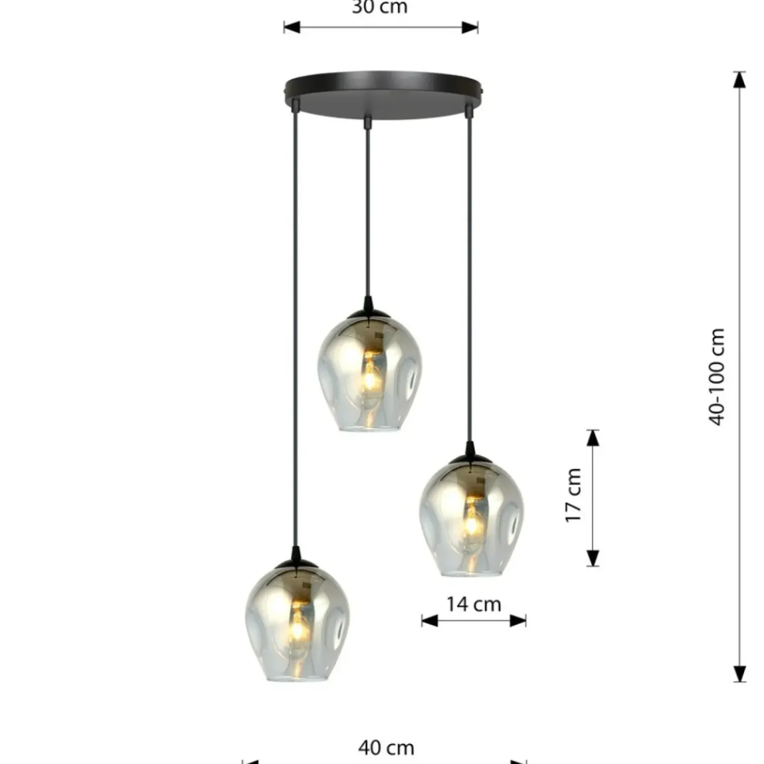 Cheap Ciemne klosze na okrągłej podsufitce 680/3PREM ISTAR PREMIUM | Kaja Żyrandole Nowoczesne