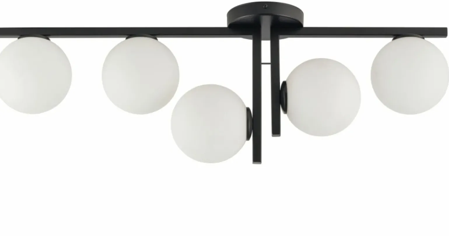 Store Czarna, asymetryczna lampa sufitowa z kloszami SIG 33287 z serii ANDY Żyrandole Nowoczesne