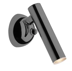 Sklep Kaja Czarna, błyszcząca lampa ścienna tuba LED W0461-01A-L8L8 z serii LOYA