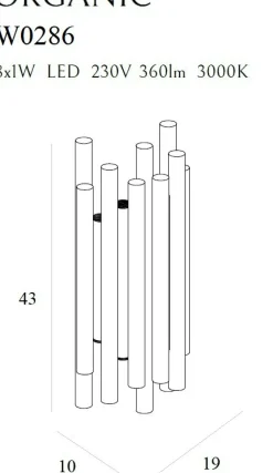 Sklep Kaja Czarna, ściemnialna lampa ścienna LED MX W0286D ORGANIC | Kaja