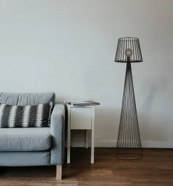 Sklep Kaja Czarna, druciana lampa stojąca K-4643 SOUL BLACK | Kaja Oświetlenie