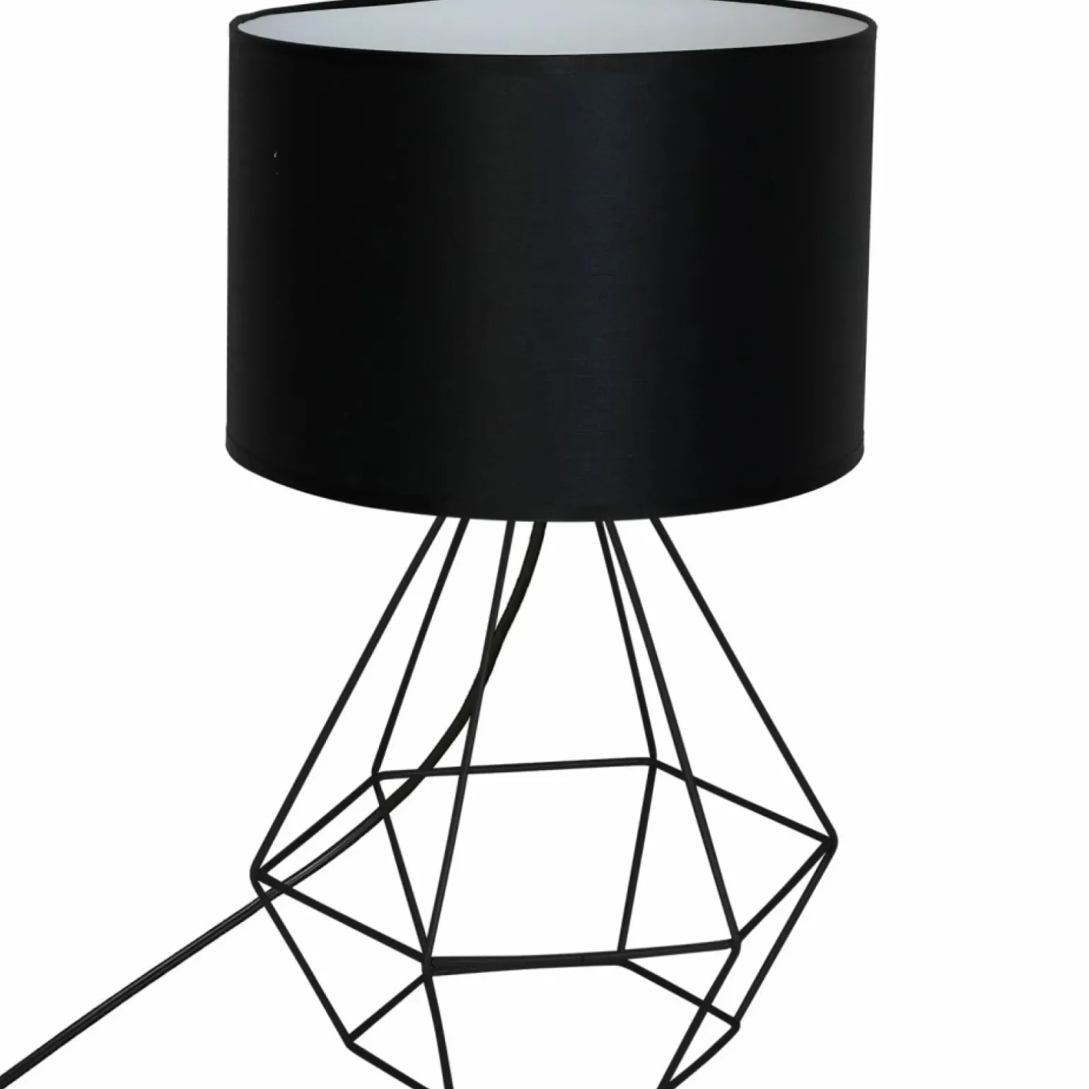 Sklep Kaja Czarna, druciana lampka stołowa z abażurem LX 8970 z serii ALMA | Kaja