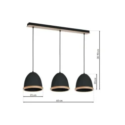 Best Sale Czarna, elegancka lampa wisząca na trzy żarówki MLP8853 z serii STUDIO | Kaja Oś Żyrandole Nowoczesne