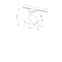 Sklep Kaja Czarna głowica do szyny jednofazowej – reflektor 9322 | Kaja