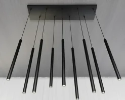 Best Sale Czarna kaskada wąskich, punktowych lamp wiszących 552/9 SELTER | Kaja Żyrandole Nowoczesne