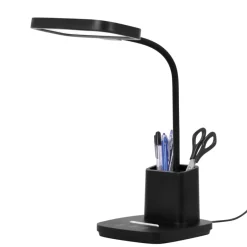 Sklep Kaja Czarna lampa biurkowa LED z pojemnikiem K-BL1301 z serii TOLA