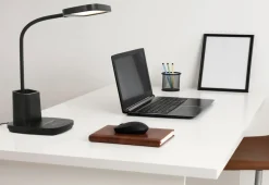 Sklep Kaja Czarna lampa biurkowa LED z pojemnikiem K-BL1301 z serii TOLA