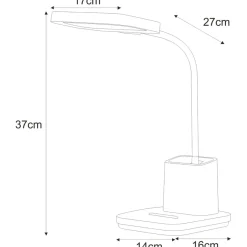 Sklep Kaja Czarna lampa biurkowa LED z pojemnikiem K-BL1301 z serii TOLA