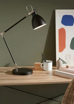 Sklep Kaja Czarna lampa biurkowa regulacja kąta świecenia 107739 | Kaja