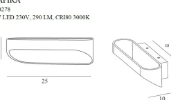 Sklep Kaja Czarna lampa ścienna LED dwukierunkowa MX W0278 ZAFIRA | Kaja