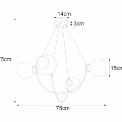 Best Sale Czarna lampa do nowoczesnej sypialni K-2628 SIRIUS | Kaja Oświetlenie Żyrandole Nowoczesne