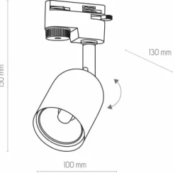 Sklep Kaja Czarna lampa do szynoprzewodu 1-fazowego TK 4498 TRACER | Kaja