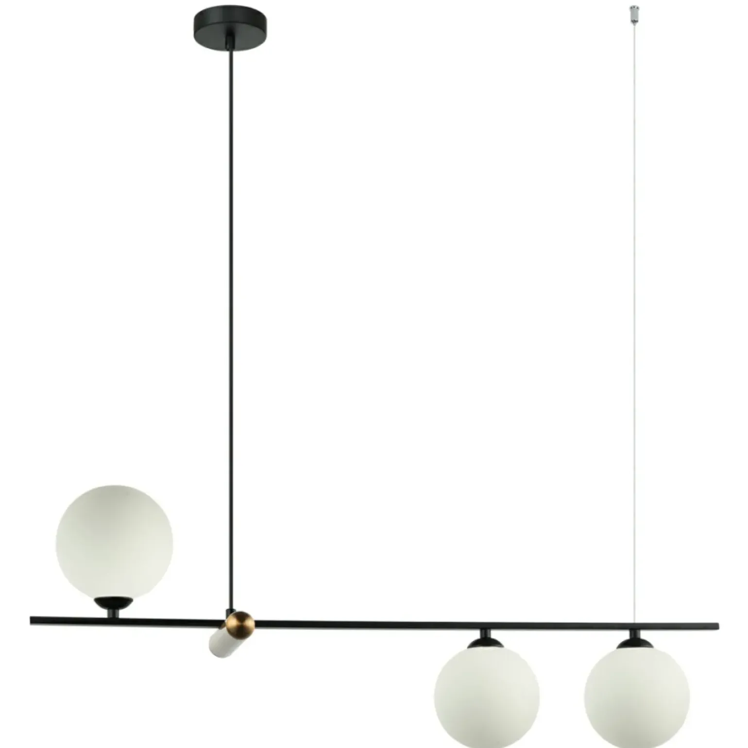 Best Czarna lampa, idealna nad stół PND-76540-3-BK BARLETTA | Kaja Żyrandole Nowoczesne