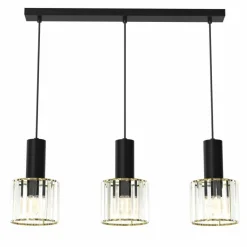 Best Czarna lampa na listwie, eleganckie klosze MLP8361 CRISTAL | Kaja Żyrandole Nowoczesne