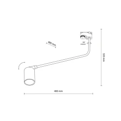 Sklep Kaja Czarna lampa na wysięgniku, jednofazowa TK 6643 TRACER | Kaja