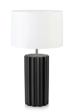 Sklep Kaja Czarna lampa nocna z białym abażurem 108221 | Kaja Oświetlenie