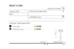 Sklep Kaja Czarna lampa ogrodowa stojąca dwukierunkowa AZ4456 ROLF | Kaja