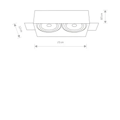 Sklep Kaja Czarna lampa podtynkowa, dwa źródła światła 9403 | Kaja Oświetlenie