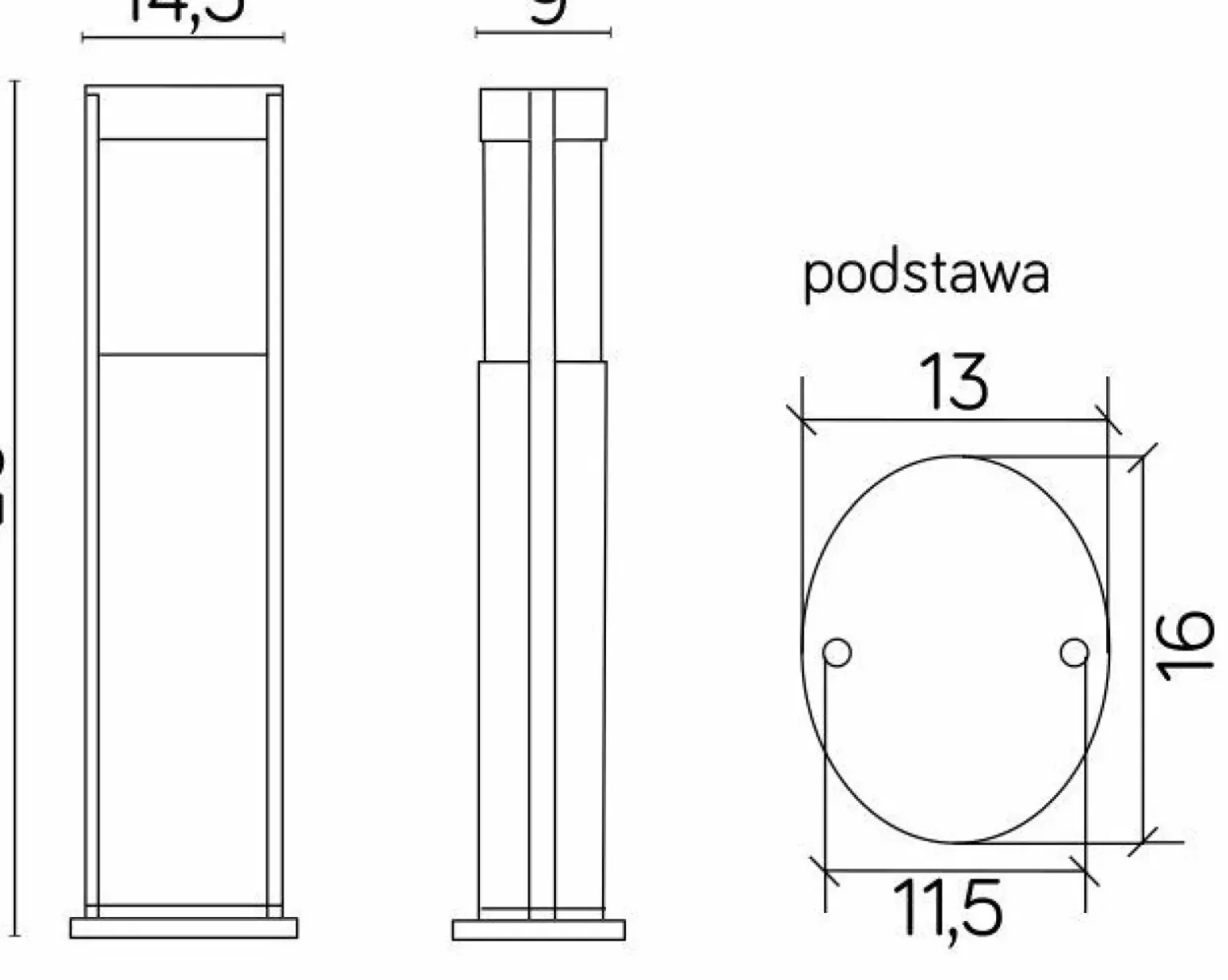 Sklep Kaja Czarna lampa stojąca, wysokość 65cm TO 3902-H 650 BL z serii ELIS | Kaja Oświetl