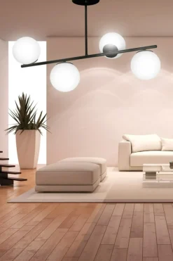 Store Czarna lampa sufitowa do korytarza 1020/4 BIOR | Kaja Oświetlenie Żyrandole Nowoczesne