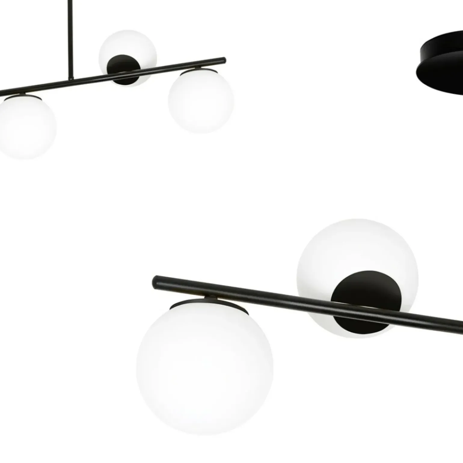 Store Czarna lampa sufitowa do korytarza 1020/4 BIOR | Kaja Oświetlenie Żyrandole Nowoczesne