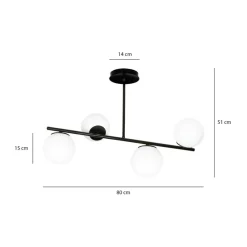 Store Czarna lampa sufitowa do korytarza 1020/4 BIOR | Kaja Oświetlenie Żyrandole Nowoczesne