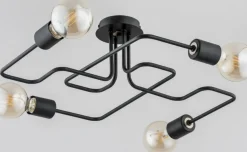 Clearance Czarna lampa sufitowa, do industrialnych wnętrz AL 24744 | Kaja Żyrandole Nowoczesne