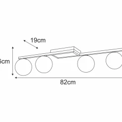 Outlet Czarna lampa sufitowa do oświetlenia salonu K-5465 z serii PAXI Żyrandole Nowoczesne