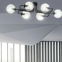 Flash Sale Czarna lampa sufitowa klosze w kształcie kul 831/6A | Kaja Oświetlenie Żyrandole Nowoczesne