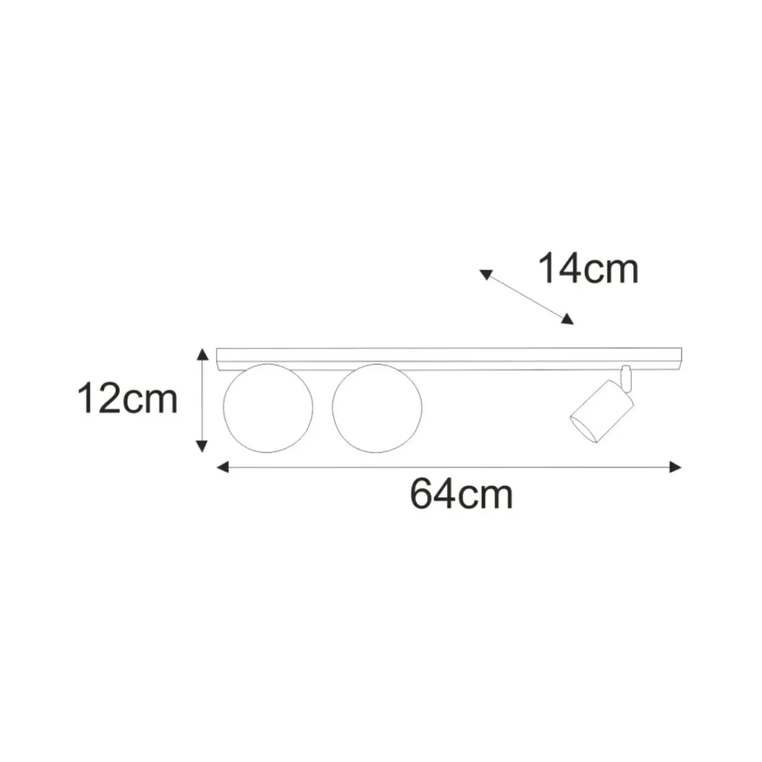 Cheap Czarna lampa sufitowa, listwa na trzy żarówki K-5490 z serii SWING Żyrandole Nowoczesne