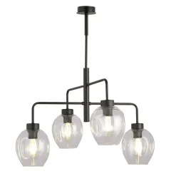 Best Sale Czarna lampa sufitowa na sztywnym zwisie 1164/4 LUKKA | Kaja Żyrandole Nowoczesne