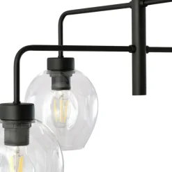 Best Sale Czarna lampa sufitowa na sztywnym zwisie 1164/4 LUKKA | Kaja Żyrandole Nowoczesne