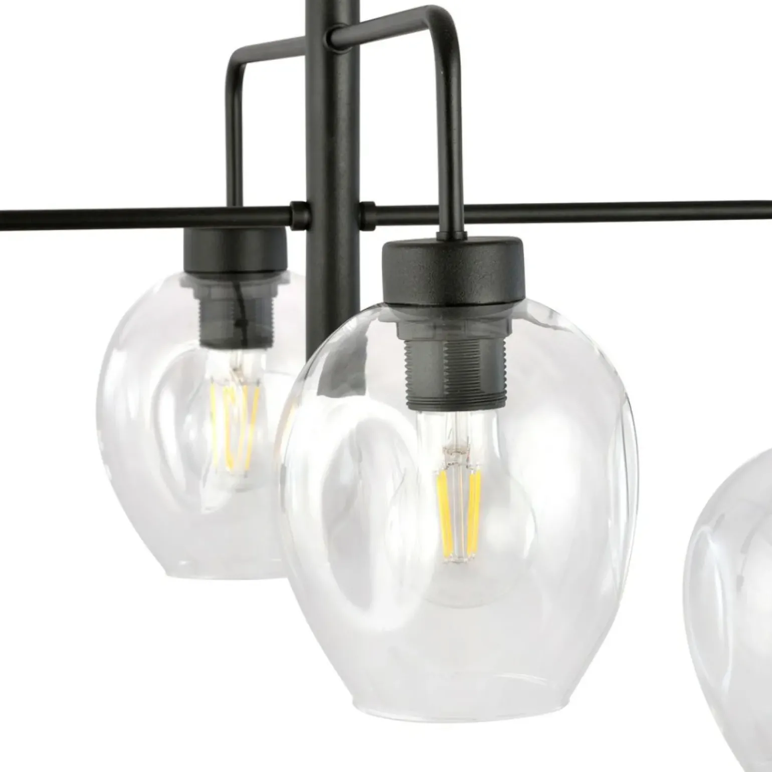 Best Sale Czarna lampa sufitowa na sztywnym zwisie 1164/4 LUKKA | Kaja Żyrandole Nowoczesne