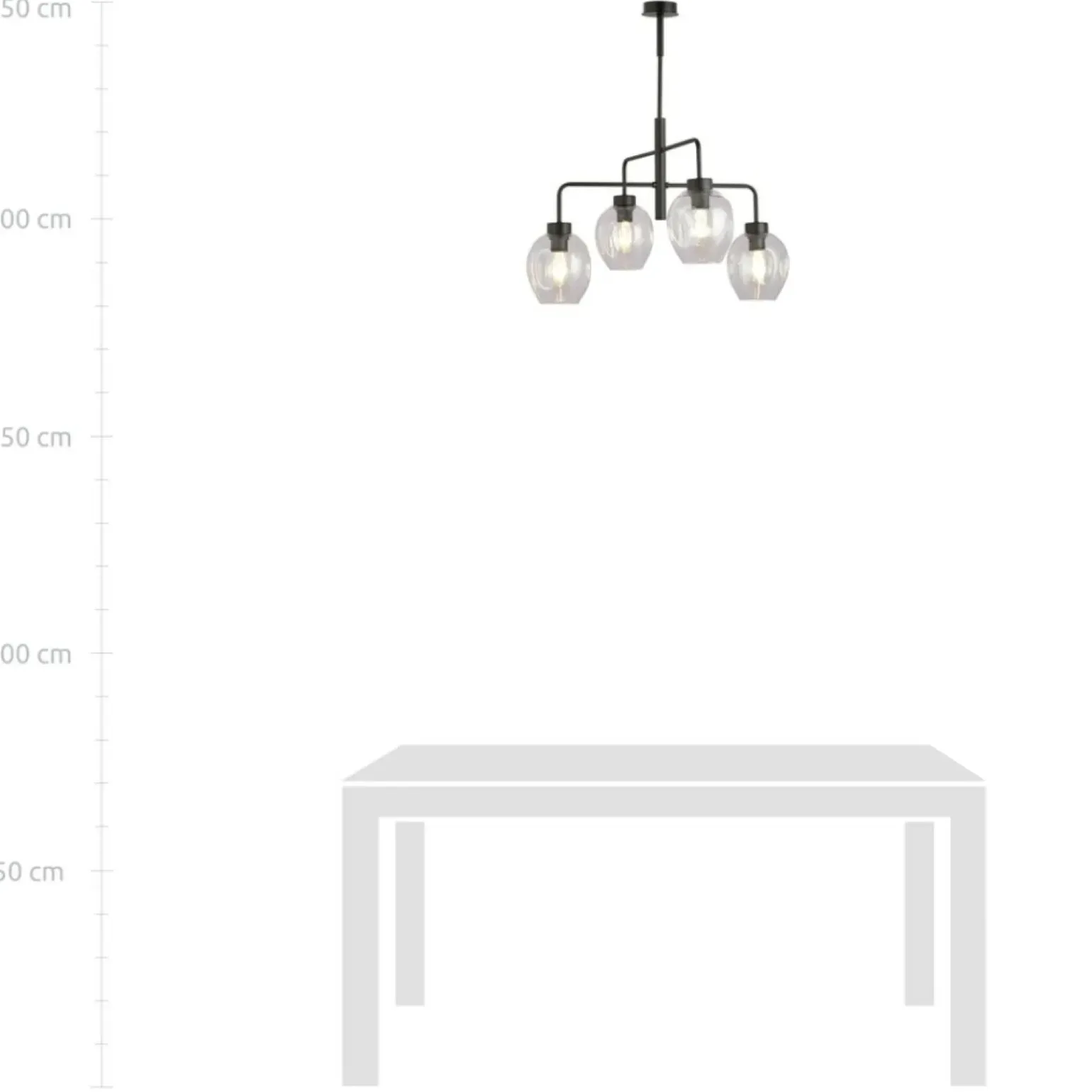 Best Sale Czarna lampa sufitowa na sztywnym zwisie 1164/4 LUKKA | Kaja Żyrandole Nowoczesne