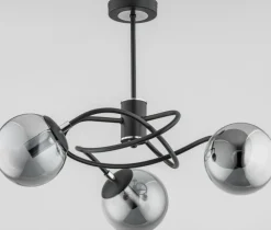 Store Czarna lampa sufitowa z 3 grafitowymi kloszami AL 28353 | Kaja Żyrandole Nowoczesne