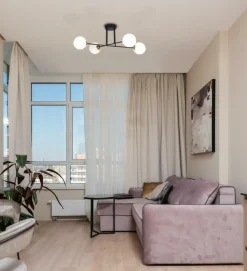 Clearance Czarna lampa sufitowa z białymi kloszami K-4914 ISLA | Kaja Żyrandole Nowoczesne