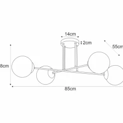 Clearance Czarna lampa sufitowa z białymi kloszami K-4914 ISLA | Kaja Żyrandole Nowoczesne