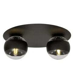 New Czarna lampa sufitowa z dwoma kloszami 1129/2 SOLAR | Kaja Oświetlenie Żyrandole Nowoczesne