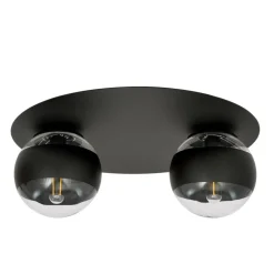 New Czarna lampa sufitowa z dwoma kloszami 1129/2 SOLAR | Kaja Oświetlenie Żyrandole Nowoczesne