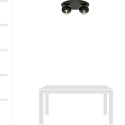 New Czarna lampa sufitowa z dwoma kloszami 1129/2 SOLAR | Kaja Oświetlenie Żyrandole Nowoczesne